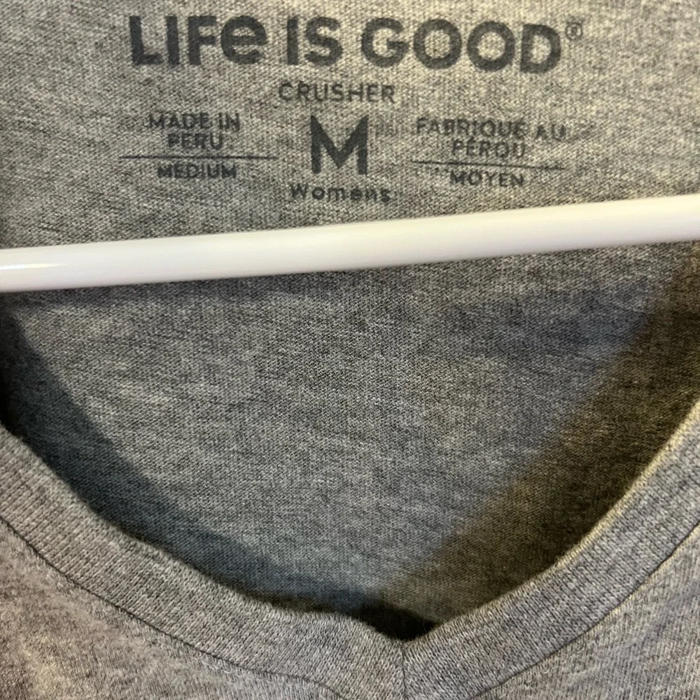 Life is Good long sleeve vee-neck tee. Size medium.  Good used condition. - Picture 2 of 6
